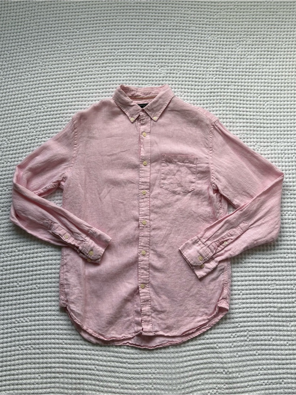 Banana Republic 100% Linen Button-Down Shirt Light/Baby Pink Lightweight Men’s M